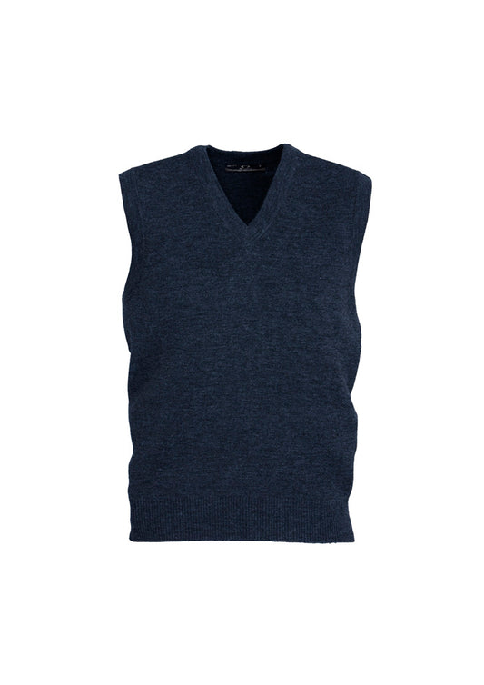 Men's Woolmix Knit Vest - WV6007-Navy-L