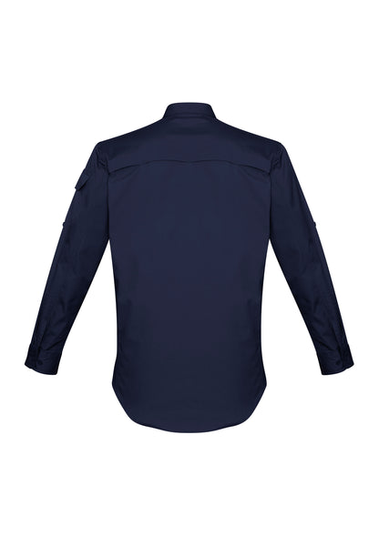 Men's Rugged Cooling Long Sleeve Shirt - ZW400-Navy-4XL