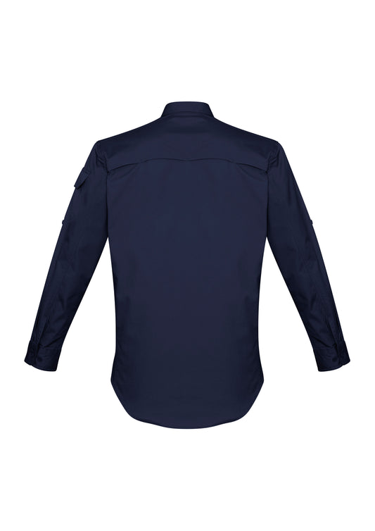 Men's Rugged Cooling Long Sleeve Shirt - ZW400-Navy-4XL
