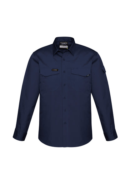 Men's Rugged Cooling Long Sleeve Shirt - ZW400-Navy-4XL