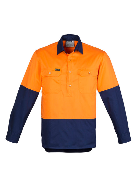 Men's Closed Front Long Sleeve Shirt - ZW560-O/N-XL